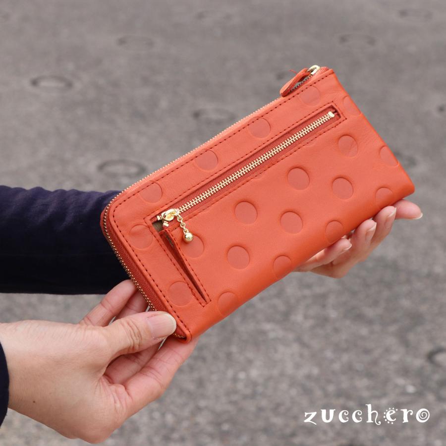 zucchero filato 長財布 レディース L字ファスナー エル字 水玉 zucchero filato 長財布 レディース L字ファスナー エル字 水玉