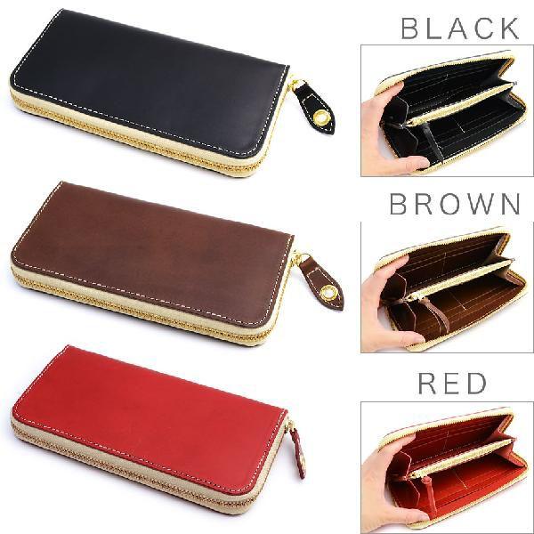 メンズ 長財布 ラウンドファスナー 本革製 牛革 小銭入れ付き