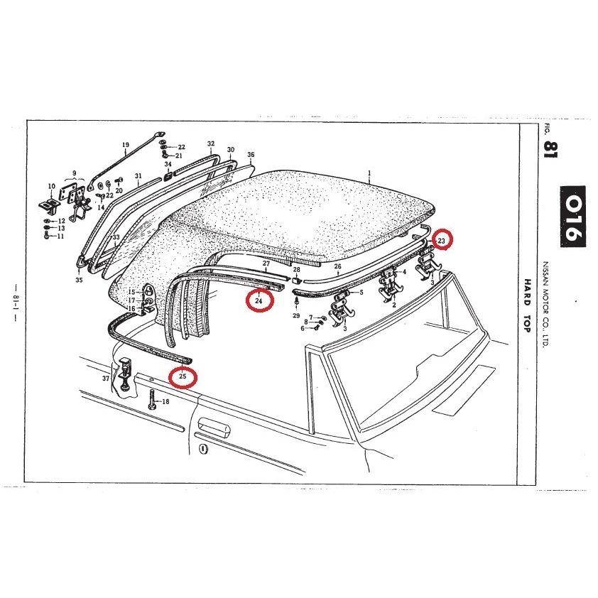 ダットサンフェアレディ用ハードトップフロントウェザー SR311 SP311