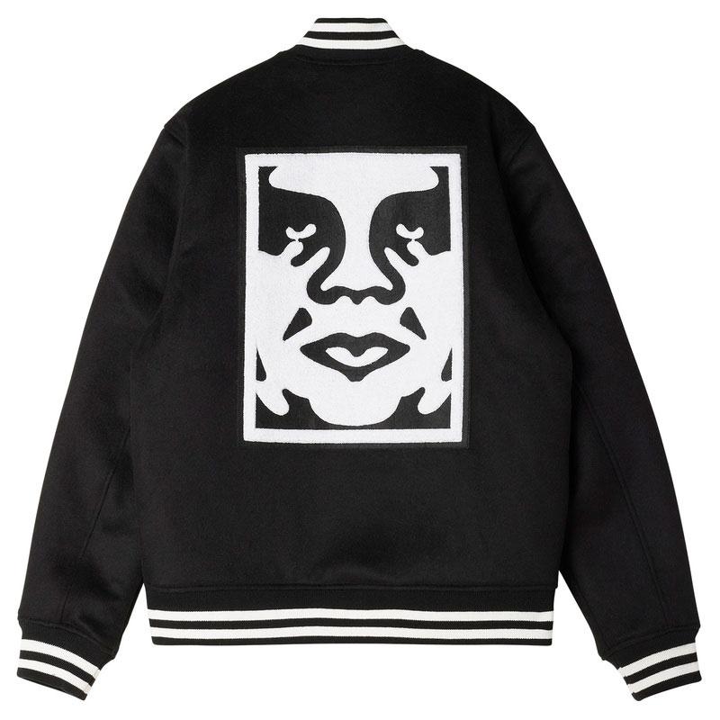 送料無料 オベイ OBEY LEAGUE ICON JACKET(ブラック 黒 BLACK)オベイ