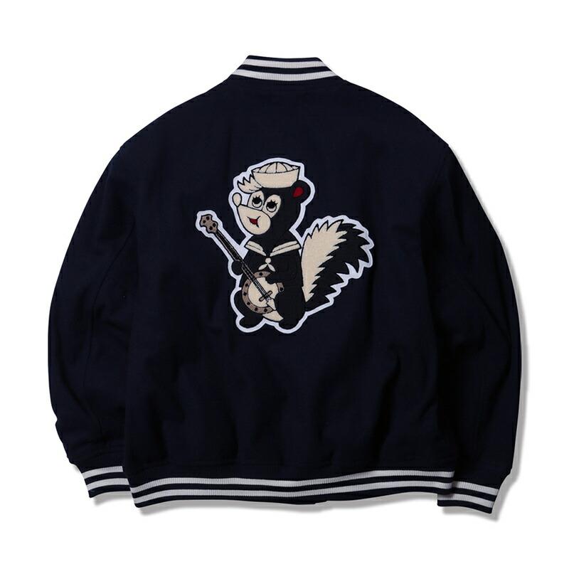 ANIMALIA 送料無料 アニマリア MELTON STADIUM JACKET(ネイビー NAVY 