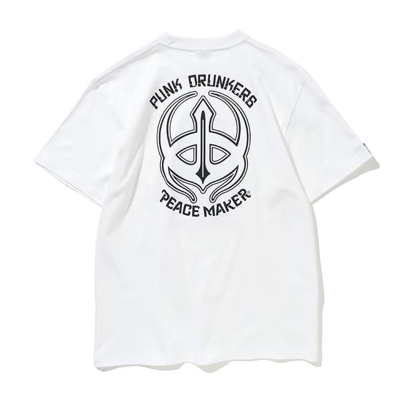 パンクドランカーズ PUNK DRUNKERS PDSxPEACEMAKER TRIBAL鮫人TEE(WHITE)パンクドランカーズTシャツ