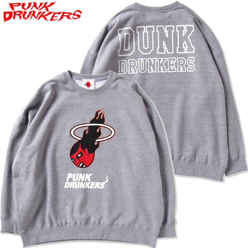 パンクドランカーズ PUNK DRUNKERS 火の玉あいつトレーナー(M.GRAY