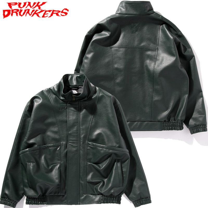 送料無料 パンクドランカーズ PUNK DRUNKERS 反区PUレザーJKT 