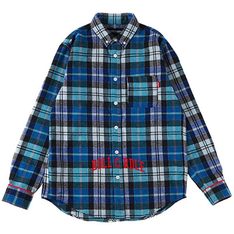 送料無料 ローリングクレイドル ROLLING CRADLE CHECK SHIRT(BLUE)ローリングクレイドルチェックシャツ ロリクレチェックシャツ ROLLING CRADLEチェックシャツ｜osaka-warp｜02