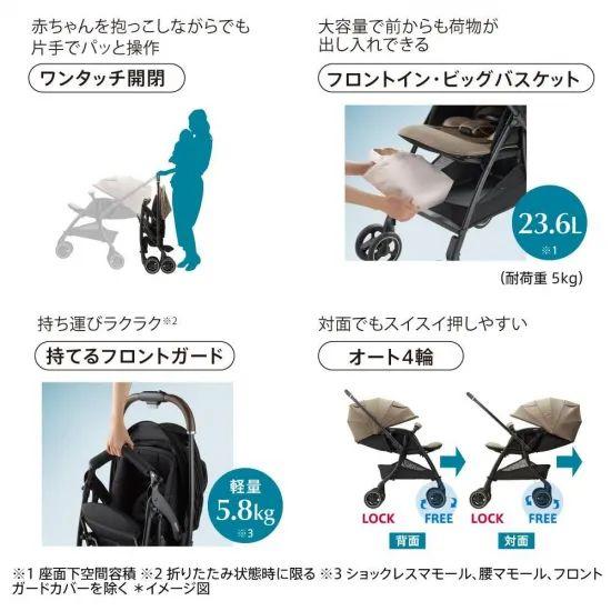 アップリカ ラクーナ クッション フリー AE ブラック BKの画像