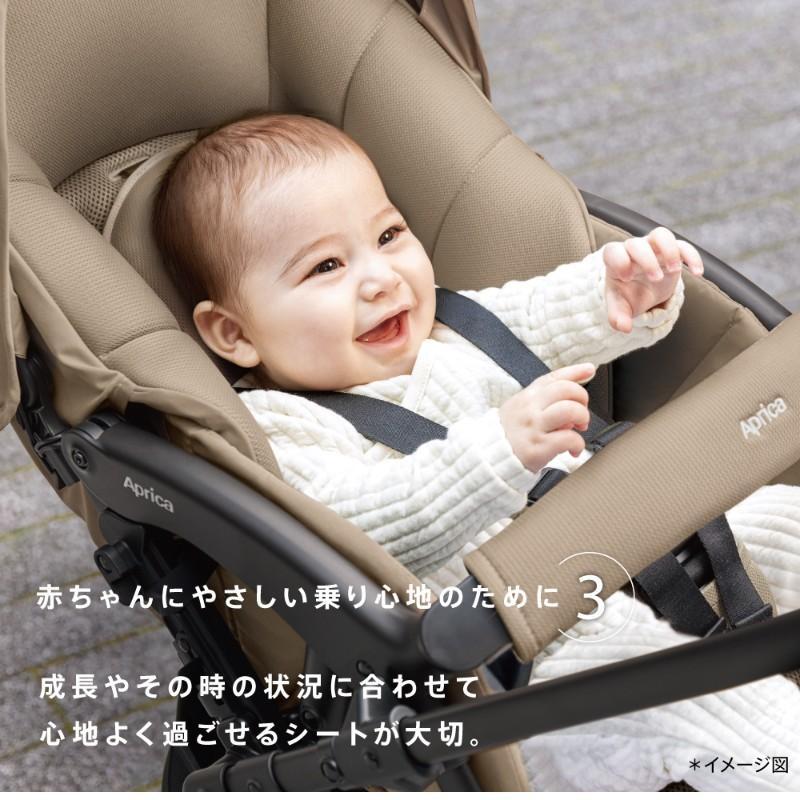 A型 ベビーカー アップリカ ラクーナ クッション AI ブラック BKの画像