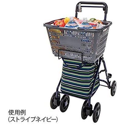 マキテック らくらくスリムバスケット ストライブネイビー 保冷バッグ カゴ載せ機能 のし、簡易包装無料！_2