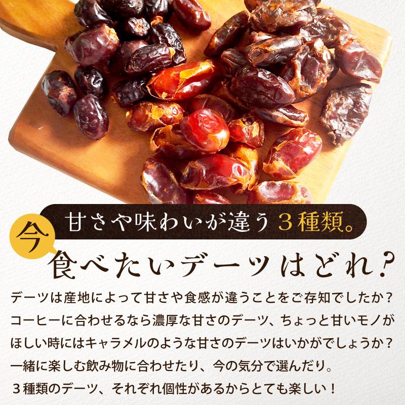 デーツ ナツメヤシ 無添加 食べ比べ 3種類セット 100g×3袋 カラース種