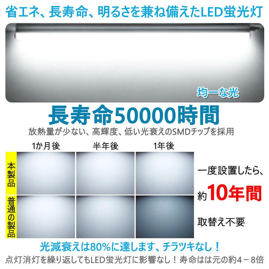 【特売 15本セット】40W形 LED蛍光灯 LED直管 グロー式工事不要 20W消費電力 120cm 1198mm 超高輝度3200lm G13口金回転 T10 色選択 FL40 LED直管蛍光灯の画像