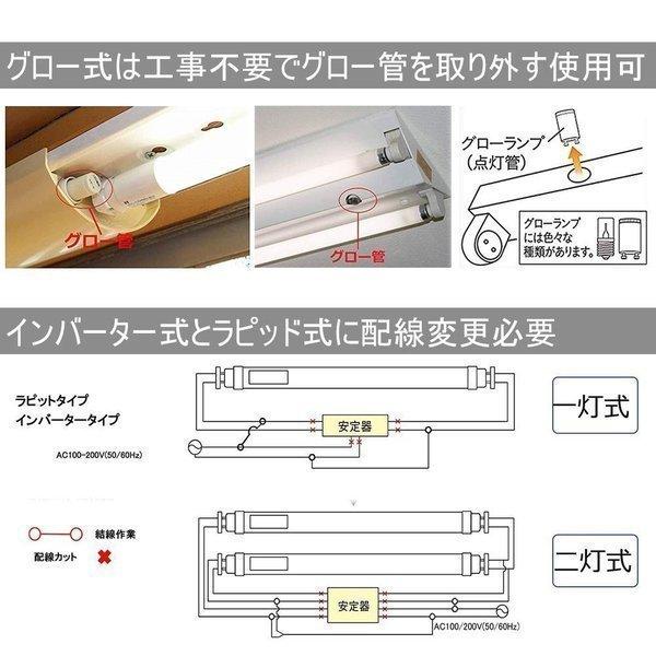 【特売 15本セット】40W形 LED蛍光灯 LED直管 グロー式工事不要 20W消費電力 120cm 1198mm 超高輝度3200lm G13口金回転 T10 色選択 FL40 LED直管蛍光灯の画像