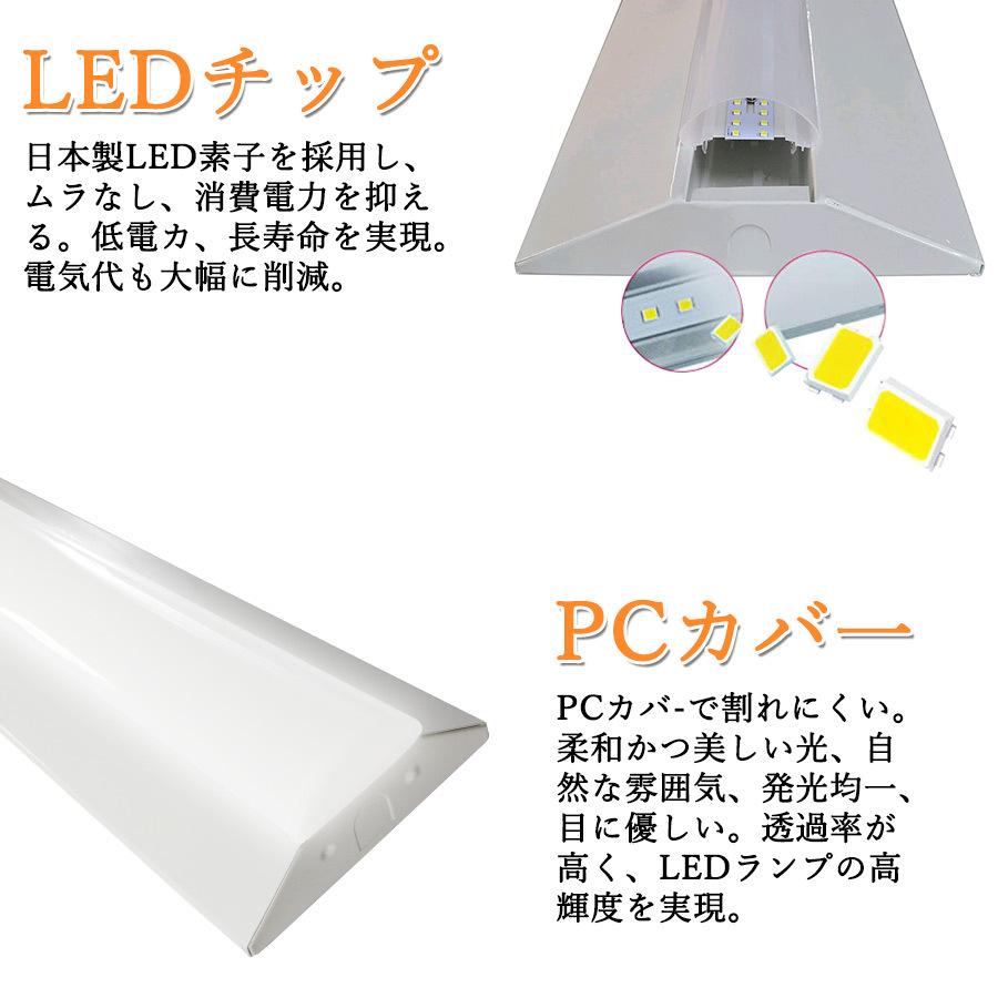 逆富士形 LEDベースライト 20W形2灯相当 4000lm 25w 長632mm 140mm幅 発光部交換可能 逆富士器具 器具一体型 天井直付 led蛍光灯器具【 PSE認証 2年保証】色選択｜osakanumberone｜04