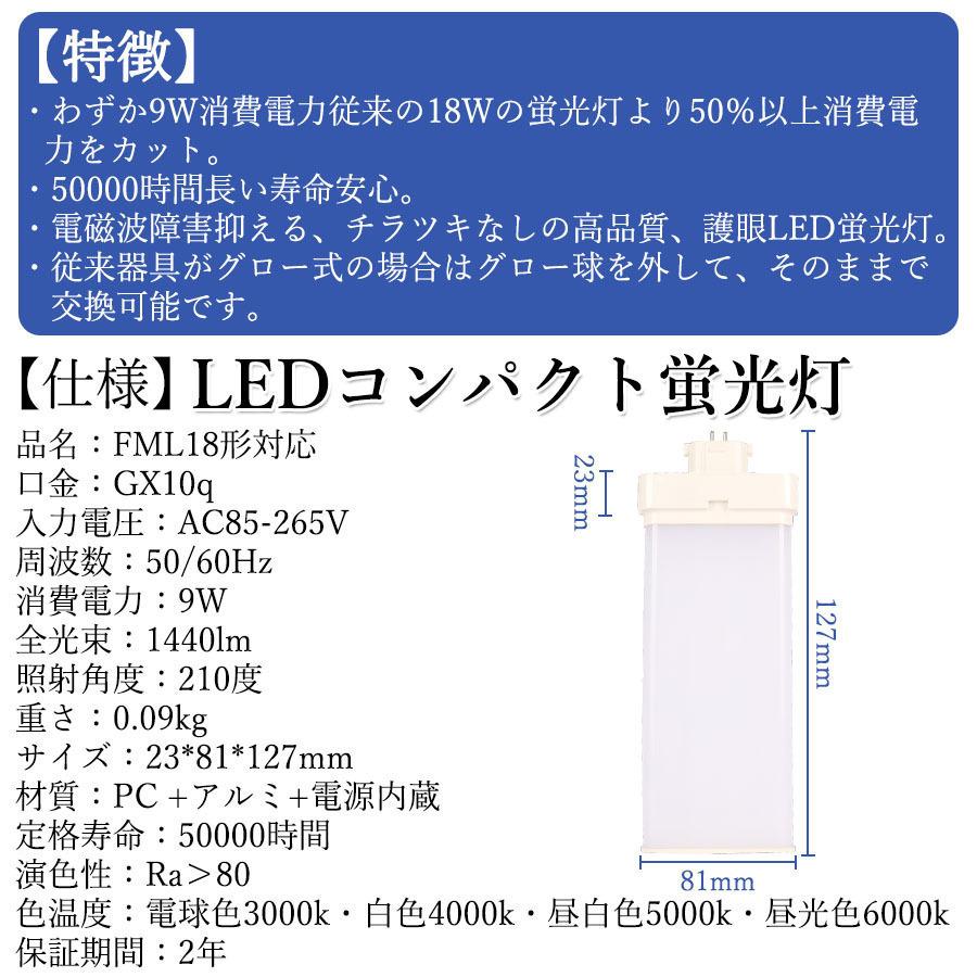 FML型LED FML18EX-L FML18形対応 LEDコンパクト蛍光灯 GX10q口金 消費