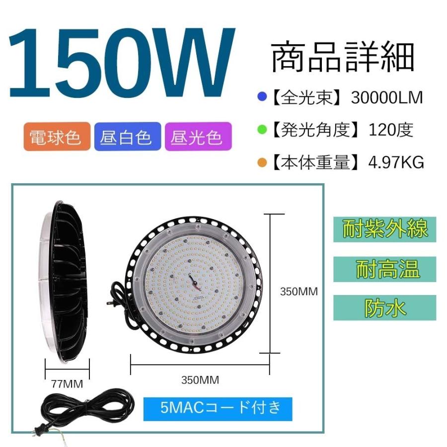 UFO型 150w 1500W相当 30000LM LED高天井灯 高天井用led器具 高天井用led照明 150w LED投光器 屋外用 【ニコトーチ】 ハイベイライト水銀灯 2年保証!
