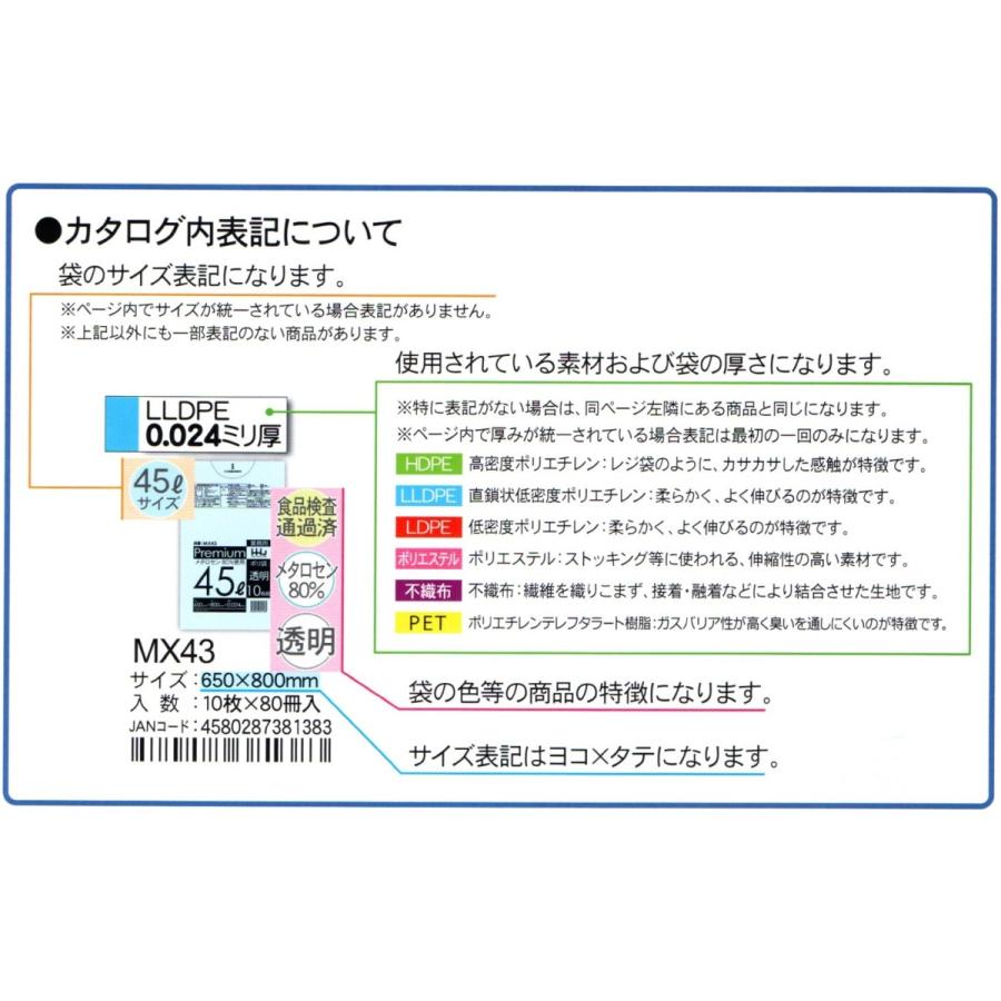 HHJ　ポリ袋　GL103　100L　100ｃｍ×100ｃｍ×0.05ｍｍ　透明　10枚×20冊入｜osakashopkira2｜02