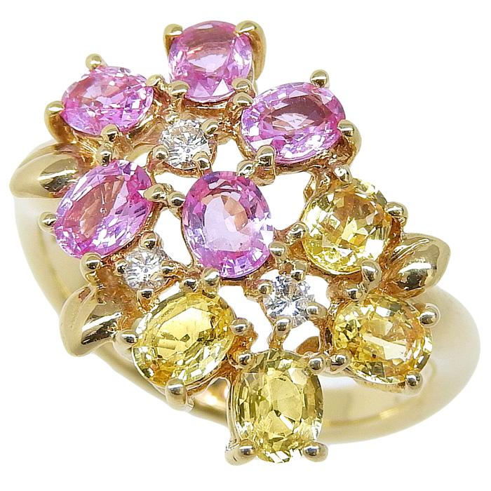 TASAKI タサキ フラワー モチーフ マルチカラー ストーン ダイヤ  