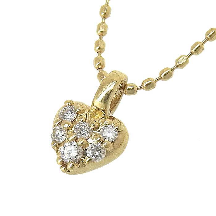 Samantha Tiara サマンサティアラ ダイヤ ハート ネックレス K18YG D0  