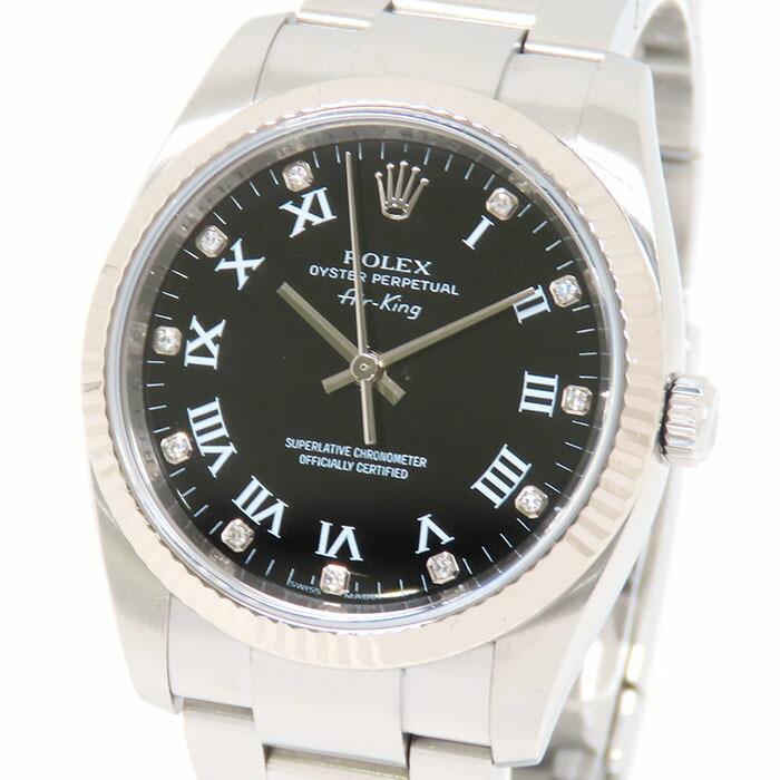 ROLEX ロレックス エアキング 11P ダイヤモンド 114234G ブラック文字