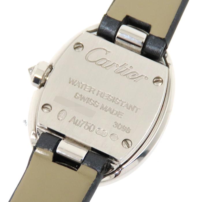 Cartier カルティエ ミニベニュワール WB520027 ダイヤベゼル シルバー文字盤 K18WG レザー電池式 レディース 腕時計 送料無料 241001010888｜osakaya7878｜05