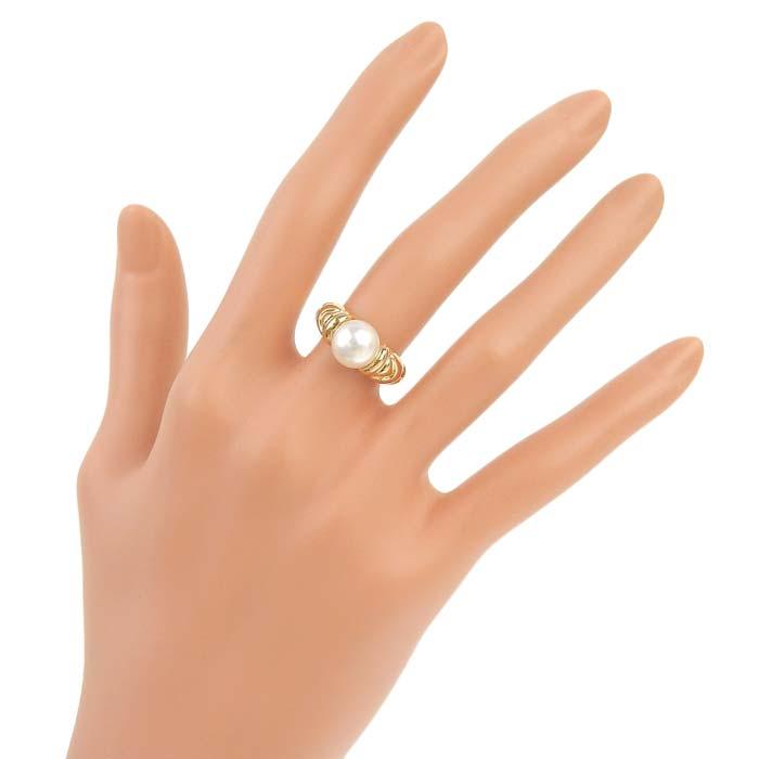 BVLGARI ブルガリ パッソドッピオ パール リング K18YG 750 イエロー 