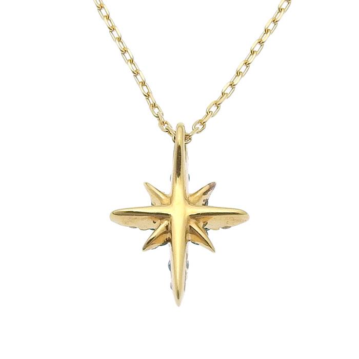 スタージュエリーダイヤモンドネックレス K18WG 0.25カラット ブルー
