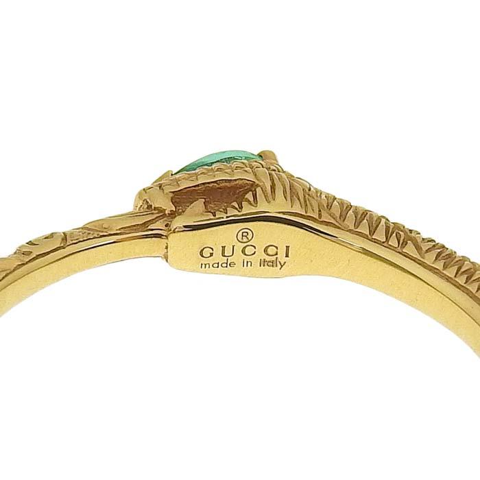 GUCCI グッチ ウロボロス エメラルド リング K18YG 750 イエロー