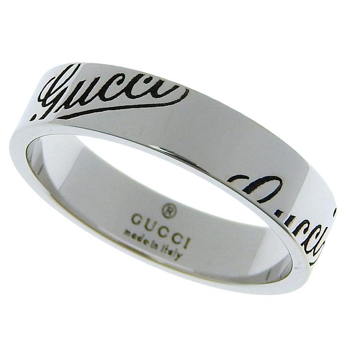 GUCCI グッチ アイコン プリント リング K18WG 750 ホワイトゴールド 9 
