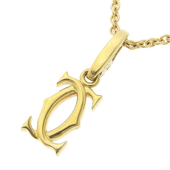 Cartier カルティエ 2C チャーム ネックレス K18YG 750 イエロー 