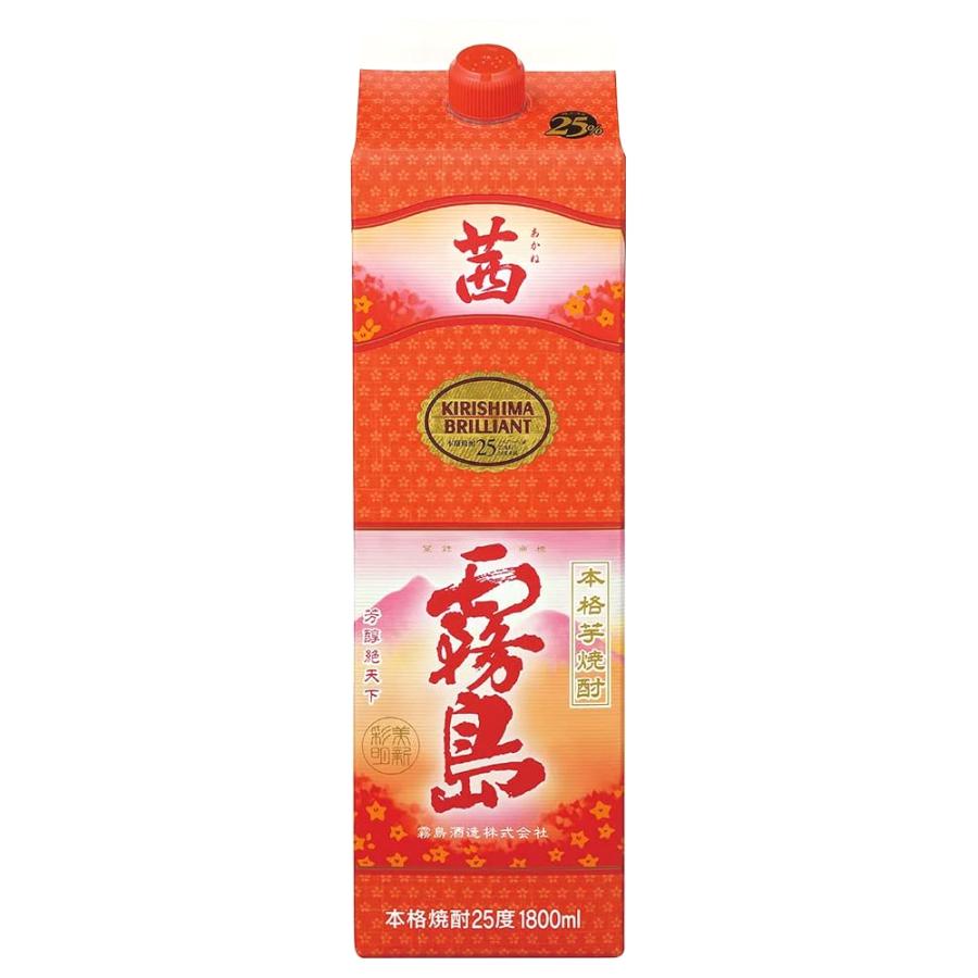 茜霧島 25度 1800ml パック 6本まとめ買い 霧島酒造 宮崎県 芋焼酎 :497277621008106:お酒屋さんジェーピー - 通販 - Yahoo!ショッピング 茜霧島 25度 1800ml パック 6本まとめ買い 霧島酒造 宮崎県 芋焼酎 :497277621008106:お酒屋さんジェーピー - 通販 - Yahoo!ショッピング