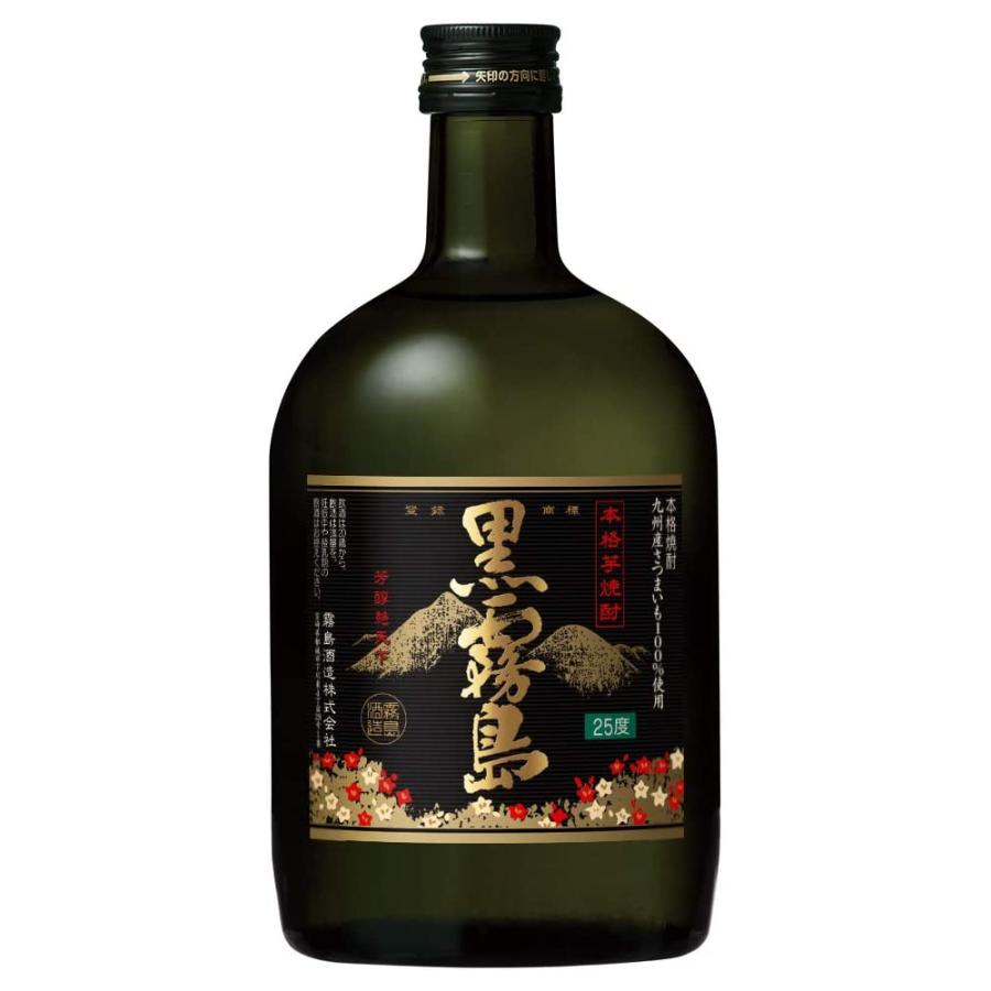 黒霧島 25度　720ml 12本セット 霧島酒造 黒霧島 25度 720ml瓶 12本まとめ買い : お酒屋さんジェーピー