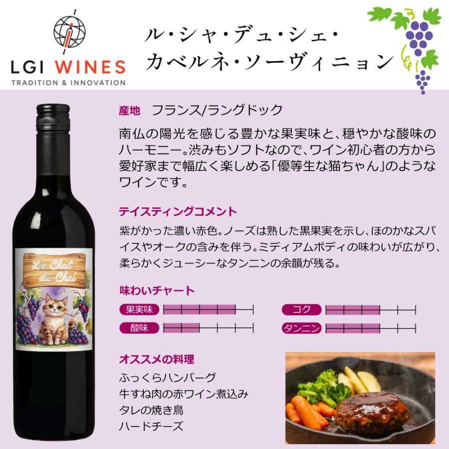 LGIワインズ ワイン蔵の猫たち 赤白飲み比べセット 750ml×2本 フランス 赤ワイン 白ワイン 猫ラベル ワインセット 送料無料 |  | 04