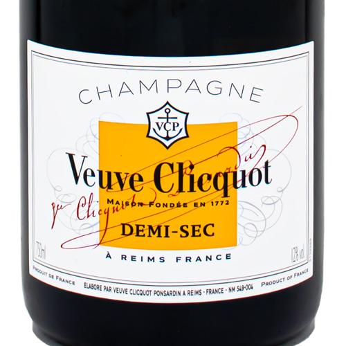 ヴーヴ クリコ ホワイトラベル ドゥミ セック 250周年記念ボトル 750ml 箱なし シャンパン｜osake-concier｜02