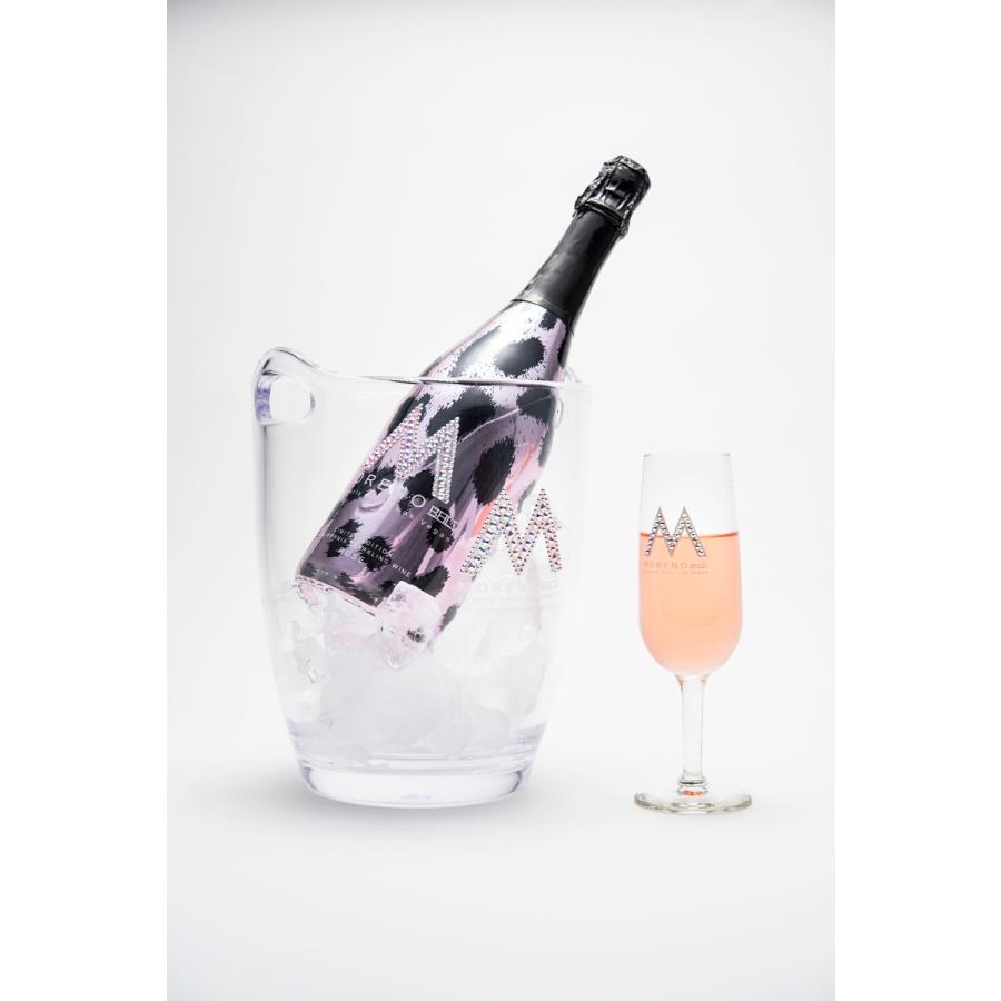 MORENOモレノスパークリングピンクレオパードroseロゼ 750ml ハリウッドビバリーヒルズ セレブに大人気 スワロフスキー ギフト プレゼントにの画像