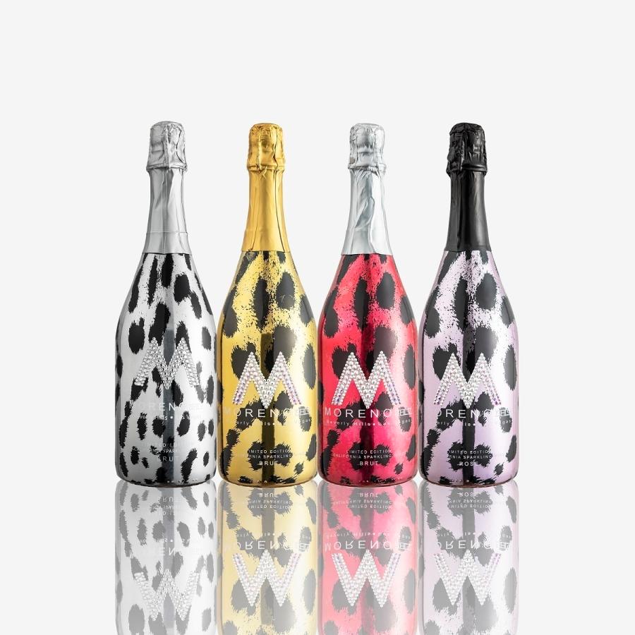 MORENOモレノスパークリングピンクレオパードroseロゼ 750ml ハリウッドビバリーヒルズ セレブに大人気 スワロフスキー ギフト プレゼントにの画像