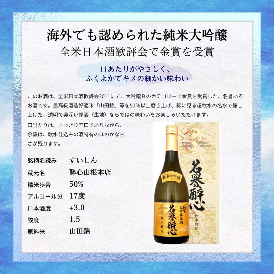 日本酒 醉心 純米大吟醸 名誉醉心 720ml 醉心山根本店 御祝 御礼