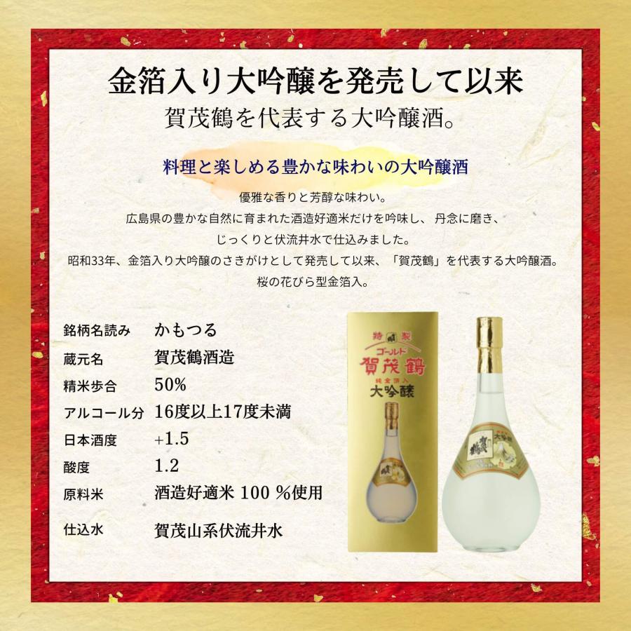 日本酒　賀茂鶴(かもつる) 大吟醸　特製ゴールド賀茂鶴720ml（化粧箱入り） GK-B1 広島　賀茂鶴酒造　カモツル　ギフト　プレゼント　御歳暮｜osakestyleplus｜03