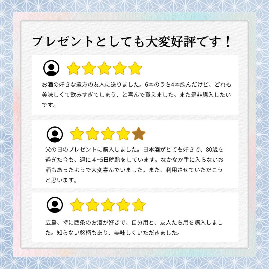 日本酒　広島　福袋　飲み比べセット　720ml×6本入り　送料無料　家飲み　宅飲み　賀茂鶴　誠鏡　醉心　雨後の月　美和桜　宝寿｜osakestyleplus｜04
