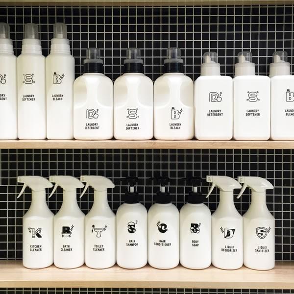 スプレーボトル500ml（霧・泡）・イニシャルデザインラベル・セット