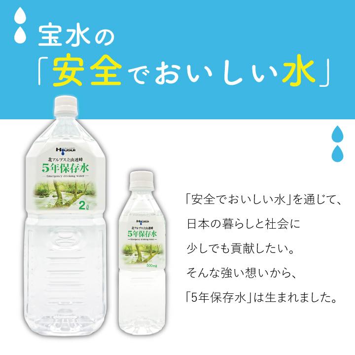 5年保存水 1箱 宝水 500ml 1箱24本入り ナチュラルミネラルウォーター