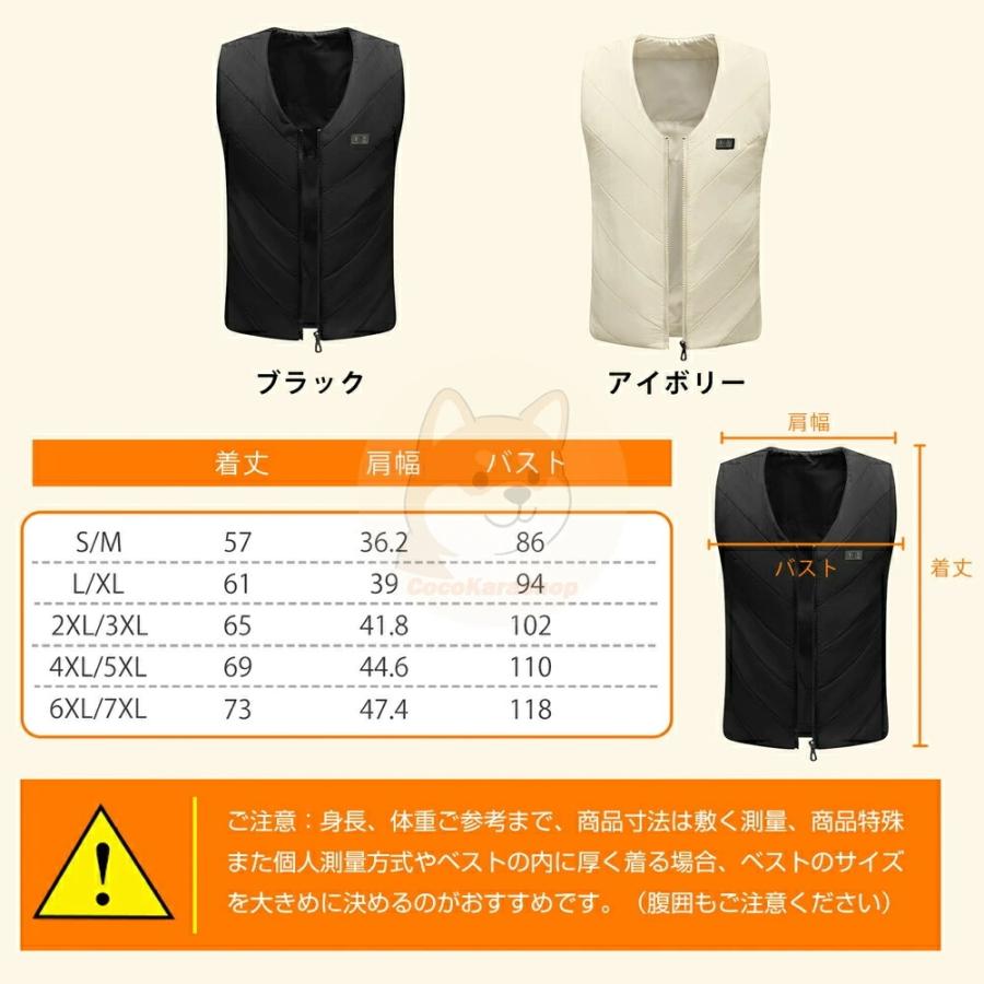 電熱ベスト 日本製ヒーター 洗える 4箇所発熱 ヒーターベスト USB式給電 3段階調整可能 前後独立温度設定可能 速暖 繊維ヒーター 男女兼用 防寒着 1年間保証 |  | 20