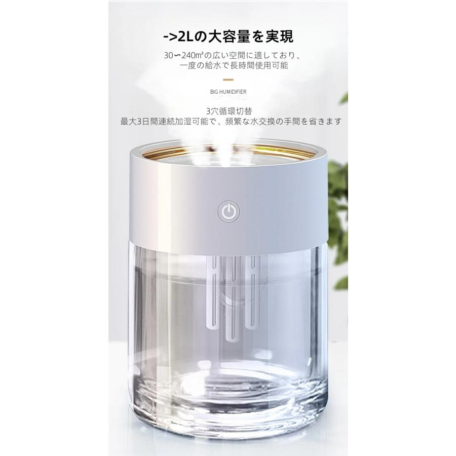 超音波 加湿器 大容量 卓上 静音 ミニ加湿器 空気清浄機 USB充電式