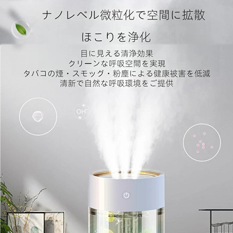 超音波 加湿器 大容量 卓上 静音 ミニ加湿器 空気清浄機 USB充電式