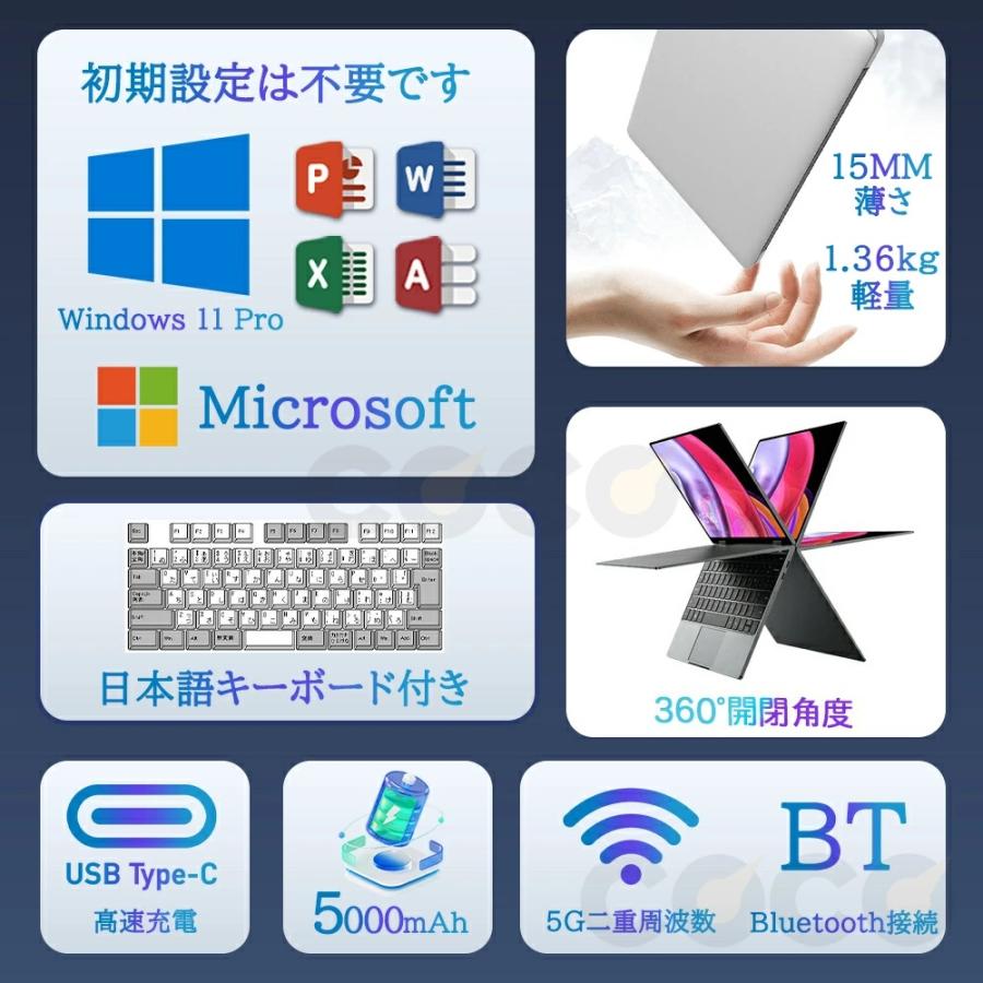 インテル（intel） ノートパソコン windows11 360度画面回転により