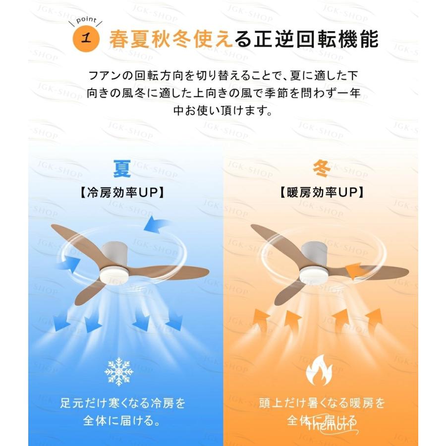 シーリングファン led シーリングファンライト 扇風機付き 調光調色 おしゃれ 北欧 dcモーター 照明 シーリングライト 照明器具 脱衣所 洗面所 省エネ 軽量 和室_5