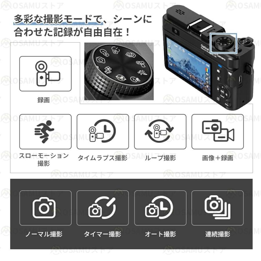 2026新発売 デジタルカメラ 4K 7500万画素 64GB付 WIFI対応 18倍 12倍