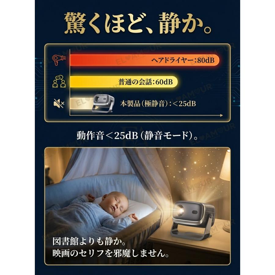 プロジェクター 小型 家庭用 Android12搭載 4K対応 全自動フォーカス
