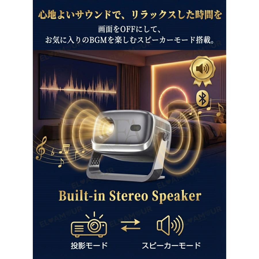 プロジェクター 小型 家庭用 Android12搭載 4K対応 全自動フォーカス
