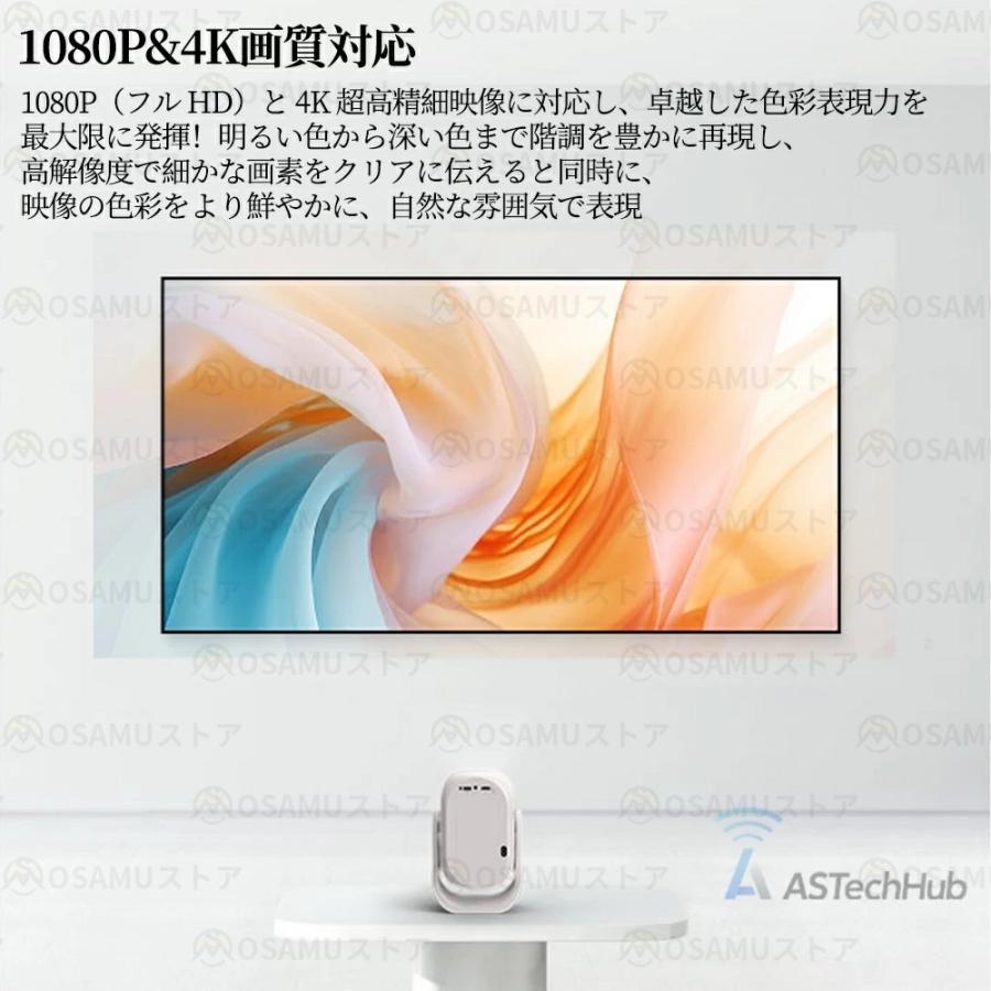 プロジェクター 小型 家庭用 Android搭載 4K対応 自動フォーカス