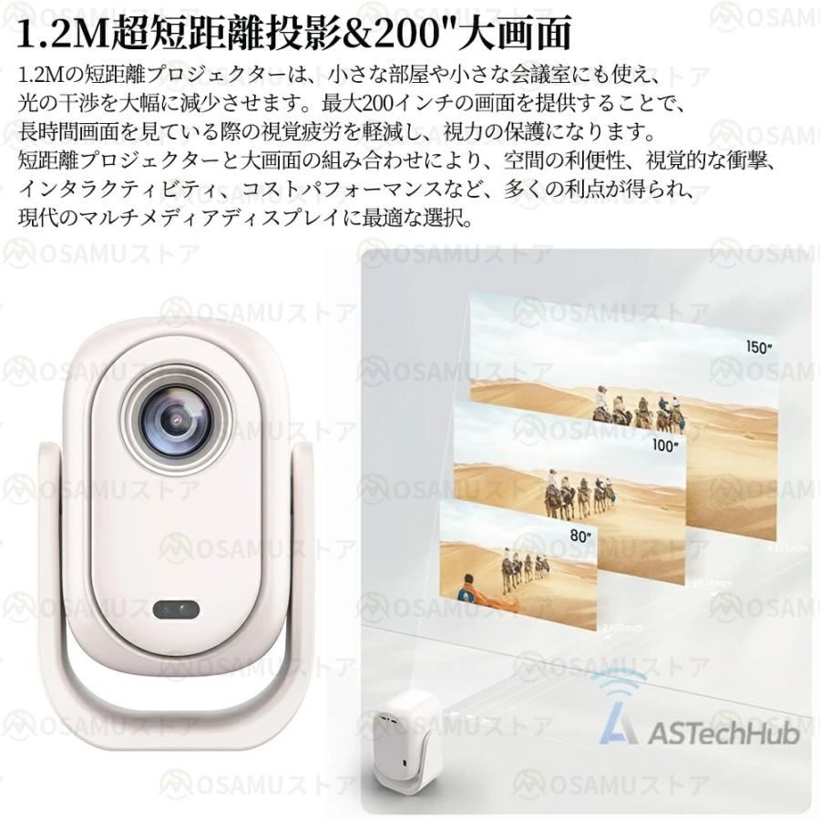 プロジェクター 小型 家庭用 Android搭載 4K対応 自動フォーカス