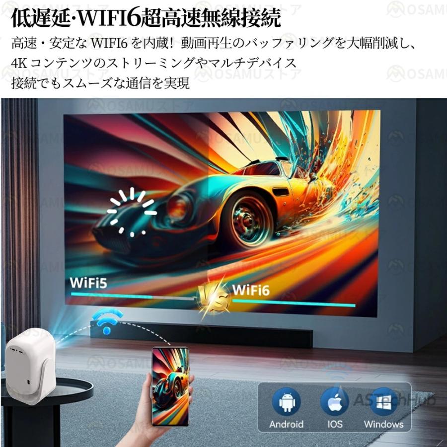 プロジェクター 小型 家庭用 Android搭載 4K対応 自動フォーカス